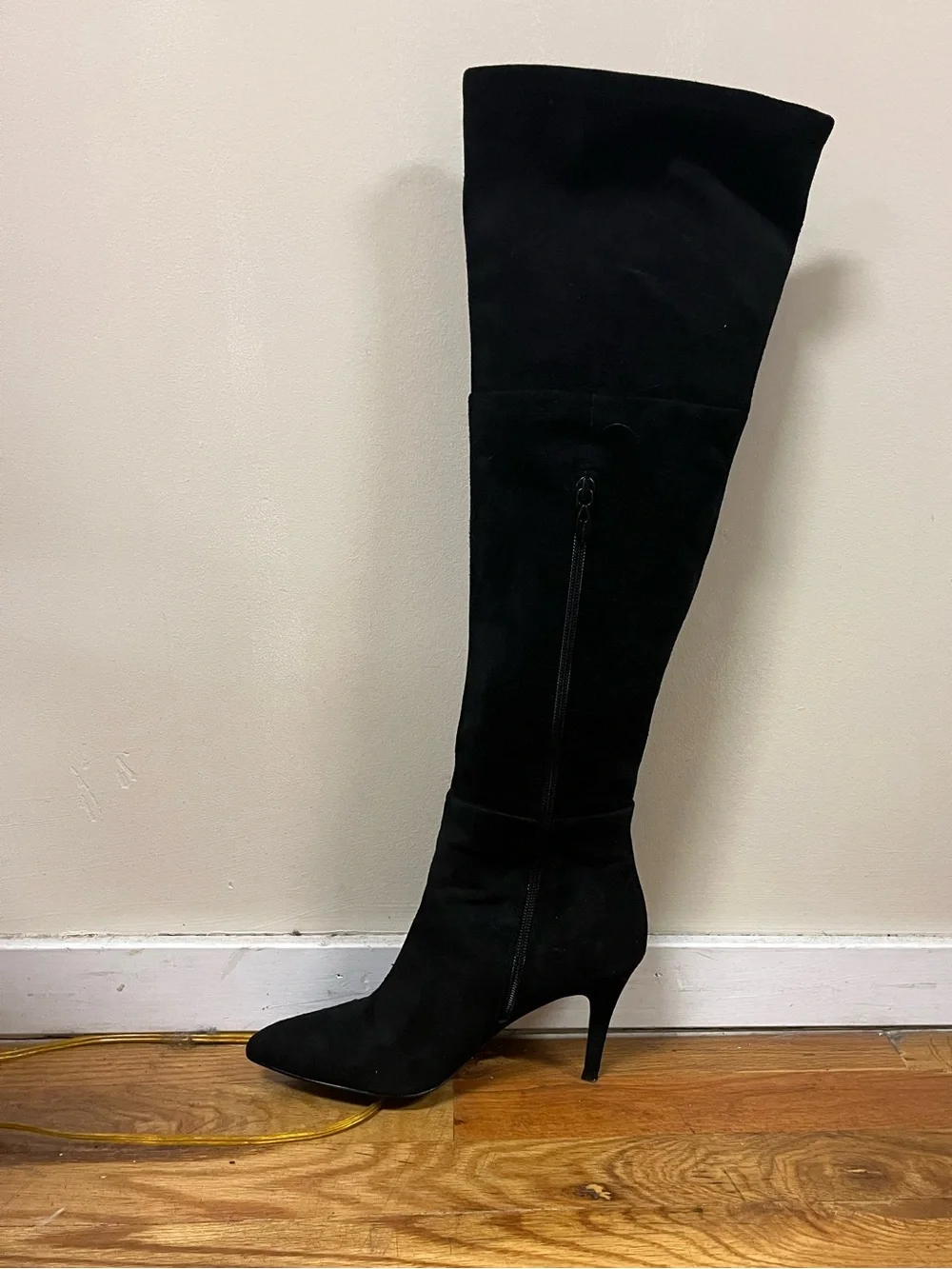 Tahari Ali Black Suede Over-the-Knee Boots - Elegant Women's Knee High Boot